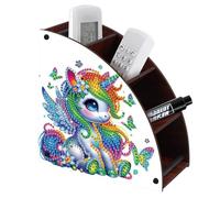 CXINLky Diamond Art Painting Remote Control Holder, DIY Diamond Art Desktop Crescent Moon Storage Box, Cosmetic Storage Box Organiser with 4 Compartments 01 Horse