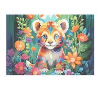 CXINLky Diamond Art Painting Tableware Mat Place Mat, Diamond Art Heat Insulation Place Mat with Dust Protection, Animal Diamond Painting Placemats for Dining Room, Patio, Table -02-Little Lion