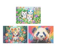 CXINLky Diamond Painting Tableware Mat, Place Mat, Heat Insulation Placemat, Mandala Diamond Painting Placemats, Square with Dust Cover for Dining Room, Patio, Table - 3 Pieces-B