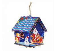 CXINLky DIY Diamond Art Painting Christmas House Pendant, Creative Diamond Art Painting Wall Hanging Kits for Window Wall Garden Decor-01-Christmas