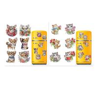 CXINLky DIY Diamond Art Painting Fridge Magnets, 2-Piece Set - White, DECORATIVE_MAGNET, Craft Kit