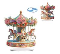 CXINLky DIY Diamond Art Painting Spring Table Decoration, 5D Diamond Painting Carousel Table Decoration, Diamond Painting Standing Art Set, Ornaments Gifts Double-Sided Pattern-07