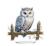 CXINLky DIY Diamond Art Painting Table Decoration, 5D Owl Diamond Art Painting Table Decoration, Diamond Painting Standing Art Set for Beginners Home Gift Decoration 14 Owl