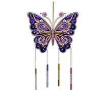 CXINLky DIY Diamond Painting Pendant with Chain, DIY Diamond Painting Wind Chime, Creative 5D Diamond Painting Wall Hanging Kits Wind Chime Pendant for Windows, Garden, Yard 16 Butterfly