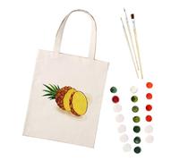 CXINLky Painting by Numbers Canvas Bag, Creative DIY Painting by Numbers Shoulder Bag Handbag with Large Capacity, 19-Pineapple, Medium