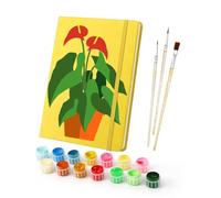 CXINLky Painting by Numbers Notebook A5 Lined, DIY Notebook Personalised Girls with 160 Pages and Elastic Band, Suitable for Mother, Daughter, Friends-21 Plants