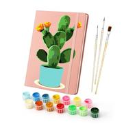 CXINLky Painting by Numbers Notebook A5 Lined, DIY Notebook Personalised Girls with 160 Pages and Elastic Band, Suitable for Mother, Daughter, Friends-11 Plants