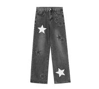 CXKOLD Plus Size Jeans Black Jeans Womens Jeans Jacket Women's denimlegging Ladies Jeans Elasticated Waist 27 inch Leg Mother Mother Vinyl Plus Size Jeans Retro Floral Printed Pants