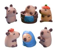 CXKPVFN 14PCS Capybara Theme Cake Toppers, Mini Capybara Figurines Set for Birthday, Halloween, Wedding, Christmas, Multicolored