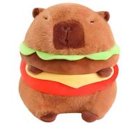 CXKPVFN Capybara Plush Toy Soft Stuffed Animal Pillow Age 3+ with Hamburger Design Cute Capybara Plushie for Kids & Capybara Lovers, Birthday Gift & Room Decor
