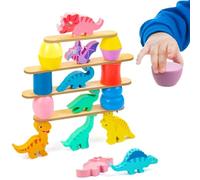 CXKPVFN Dinosaur Toys Dinosaur Building Block Toys,Dinosaur Balance Toy Desktop Interactive Games,Wooden Dinosaur Stacking Children's Toys Interesting Dinosaur Wooden Toys Educational Birthday Gift