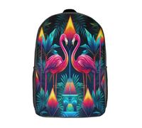 CXKSOEACN Flamingo Backpack School Bag Rucksack for Girls Boys Waterproof Backpacks Large Capacity Kids Back Pack Lightweight School Bags for Children Students 17inch