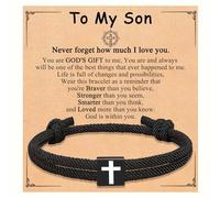 CXLDTE Cross Bracelet for Men Boys Baptism Confirmation Communion Birthday Gifts, 7.5 inches, Nylon, no gemstone