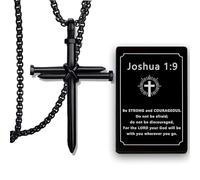 CXLDTE Cross Necklace for Men Boys Baptism Confirmation Christian Graduation Easter Valentine's Day Christmas Gifts Cross Pendant Chain Religious Jewelry, 18 inches, Stainless Steel, No Gemstone