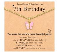 CXLDTE Happy 6th 7th 8th 9th 10th 11th 12th Birthday Gifts Butterfly Necklace Jewelry Favors, 18 inches, Stainless Steel, No Gemstone