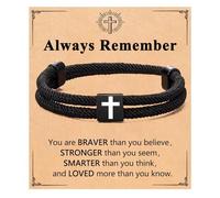 CXLDTE Teen Boy Gifts Cross Bracelet Men Christian Baptism Confirmation First Communion Graduation Birthday Gift Ideas for Teenage Boys Teens Kids 8 12 14 16 18 13 15 Year Old