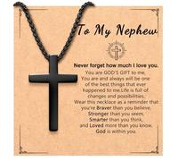 CXLDTE Teen Boys Gifts Ideas Cross Necklace for Men Boys Son Grandson Nephew Birthday Christmas Gifts, Stainless Steel, No Gemstone