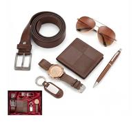 CXLZENGH Mens Gift Set 6 PC Watch Wallet Belt Sunglasses Keyring Pen Box | Men’s accessory sets: birthdays, Valentine’s Day, Father’s Day, Christmas, graduation season, anniversaries and retirement
