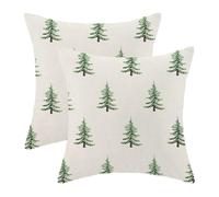 CXMEIFLY Christmas Pillow Covers 16x16 Inch Set of 2 Sage Green Christmas Tree Decor Throw Pillows Winter Xmas Holiday Farmhouse Outdoor Cushion Cases for Couch Bed Decorations