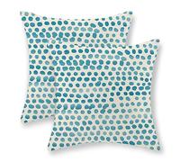 CXMEIFLY Teal Pillow Covers 20x20 Inch Set of 2 Aqua Polka Dot Outdoor Decor Throw Pillows for Couch Modern Boho Design Watercolor Aesthetic Decorative Cushion Cases for Home Sofa Bed Decorations