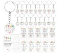 CXMKFEF 20 Sets Team Appreciation Gifts TEAM Acrylic Keychains with Inspirational Cards Bags Teamwork Gifts Bulk for Sports Work Project Teams, Employee & Group Recognition