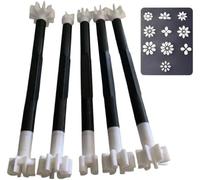 CXMKFEF 5pcs Flower Floral Dotting Tools Set, DIY Graffiti Stamping Dotting Pens, 3D Printed Art Stamp Pen, Flowers Leaves Cat Paw Pattern Embosssing Tools for Painting Dots