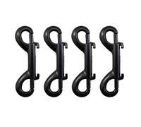 CXMTECH 4PCS Double Head Bolt Buckle Black Spring Hook 110lbs Weight Capacity Metal Carabiner Traction Keychain Suitable for Animal Belt Rope Chains Latch
