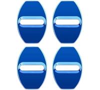 CXNO 4Pcs Car Door Lock Cover for Mercedes A-class B-class C-class GLC ML-Class GLE-Class CLA AMG GT, Stainless Steel Door Locks Protective Cover Guard Latch Cap Cover Styling Accessories,A/Blue