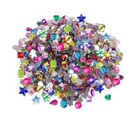 CXNXFD 1200 Pieces Acrylic Rhinestone Set Multicoloured Glitter Artificial Gemstones in Various Shapes - Decorative Diamonds for Crafts, DIY, Party Events, Pirate Treasure, Scavenger Hunts