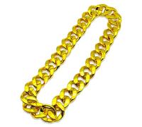 CXNXFD Men's Gold Chain, Hip-Hop Chain Cuban Chain Men, Necklace Made of Fake Plastic for Rapper Costume Cosplay Halloween Carnival Theme Party, 70 cm