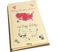 CXNZRLVY 2025 Merry Christmas America Card, 2024 Presidential Election Map Cards, Patriotic Christmas Cards, Funny Greeting Cards (30PCS)