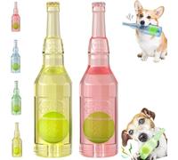 CXNZRLVY Dog Toys, Dog Mini Tennis Balls, Water Bottle Dog Toys, Dog Interactive Toys, Dog Chew Toys, Squeaky Plastic Water Bottle Dog Toys for Large/Medium/Small Dogs (2 PCS)