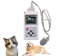 CXNZRLVY Handheld Veterinary Pulse Oximeter, Ear/Tongue SpO2 Sensor, Animals Pulse Rate Monitor with Probe and USB Cable, for Dogs, Cats, Pets, Family and Pet Hospital