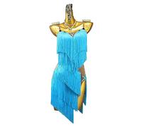 CXPMY Women Suspenders Salsa Ballroom Costume Fringe Flapper Latin Dance Performance Dresses Tango Ballroom Costume,A,XXL