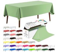 CXPSINC 54 Inch X 100 Feet Plastic Table Cover Roll Disposable Tablecloth with Slide Cutter for All Type/Shape Tables | Picnic, Party, Banquet, Birthdays, Weddings (Sage Green, 100 Feet)