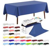 CXPSINC 54 Inch X 100 Feet Plastic Table Cover Roll Disposable Tablecloth with Slide Cutter for All Type/Shape Tables | Picnic, Party, Banquet, Birthdays, Weddings (Navy Blue, 100 Feet)