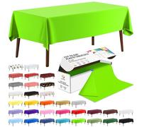CXPSINC 54 Inch X 100 Feet Plastic Table Cover Roll Disposable Tablecloth with Slide Cutter for All Type/Shape Tables | Picnic, Party, Banquet, Birthdays, Weddings (Lime Green, 100 Feet)