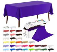 CXPSINC 54 Inch X 100 Feet Plastic Table Cover Roll Disposable Tablecloth with Slide Cutter for All Type/Shape Tables | Picnic, Party, Banquet, Birthdays, Weddings (Dark Purple, 100 Feet)