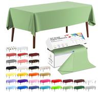 CXPSINC 54 Inch X 300 Feet Plastic Table Cover Roll Disposable Tablecloth with Slide Cutter for All Type/Shape Tables | Picnic, Party, Banquet, Birthdays, Weddings (Sage Green, 300 Feet)