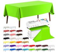 CXPSINC 54 Inch X 300 Feet Plastic Table Cover Roll Disposable Tablecloth with Slide Cutter for All Type/Shape Tables | Picnic, Party, Banquet, Birthdays, Weddings (Lime Green, 300 Feet)