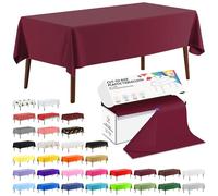 CXPSINC 54 Inch X 300 Feet Plastic Table Cover Roll Disposable Tablecloth with Slide Cutter for All Type/Shape Tables | Picnic, Party, Banquet, Birthdays, Weddings (Burgundy, 300 Feet)