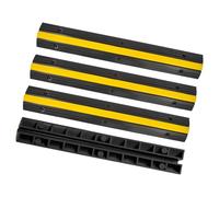 CXRCY Cable Protector Ramp 4 Pack of 1-Channel Rubber Hose Ramp, 22046Lbs Capacity Heavy Duty Speed Bumps Hose Cord Protector Ramps for Driveway&Outdoor/Wire/Hose/Pipe Hider