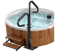 CXRCY Two Way Hot Tub Handrail, 360 Rotatable Spa Side Handrail with 43"-53" Adjustable Height, Hot Tub Hand Rail with Mount Base for Indoor & Outdoor, 600LBS Capacity