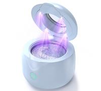 CXRUY Ultrasonic Holder Cleaner - UV Dental Cleaner, Night Protection Cleaner for Dentures, Alignment, Braces, Toothbrush Heads, Jewellery (Blue)