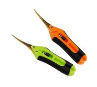 CXRYLZ 2 Pieces Garden Pruning Scissors, Precision Titanium Coated Blades Secateurs with Comfortable Touch Handles, Gardening Tool Shears for Trimming Flowers, Fruits, Grapes, Florist, Bonsai