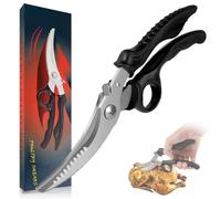 CXRYLZ Kitchen Scissors Heavy Duty, Poultry Shears with Safety Lock, Hang Hole and Anti-Slip Handle, Largescissors for Kitchen Use, Cutter Food, Chicken, Fish, Meat, Pizza, Herb, Shredding