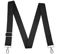 CXTAI 1.5" Wide 55" L Universal Replacement Crossbody Bag Strap Shoulder Straps for Handbags Purse Camera Duffle Canvas Laptop Bags - Black Belt,Silver Clips