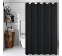 CXTAI Black Shower Curtain, Mould Proof and Mildew Resistant Washable Polyester Bathroom Curtains w/12pcs Hooks (71x79inch,180x200cm)