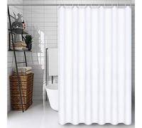 CXTAI White Shower Curtain, Mould Proof and Mildew Resistant Washable Polyester Bathroom Curtains w/12pcs Hooks (71x71inch,180x180cm)