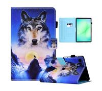 CXTCASE Case for Samsung Galaxy Tab A11 8.7 Inch 2025 / A9 8.7 Inch 2023, PU Leather Folio Flip Case Protective Smart Cover with Stand Function for Samsung Galaxy Tab A11 2025, Wolf